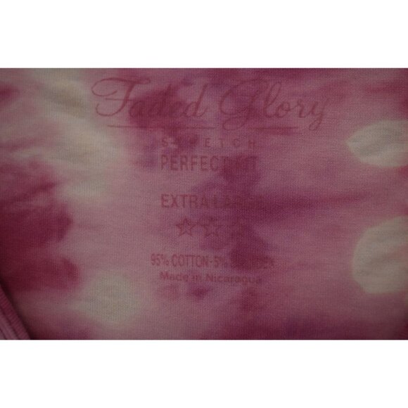 Women's Faded Glory Hot Pink Custom Bleach Dye T-shirt Size XL - Picture 3 of 4